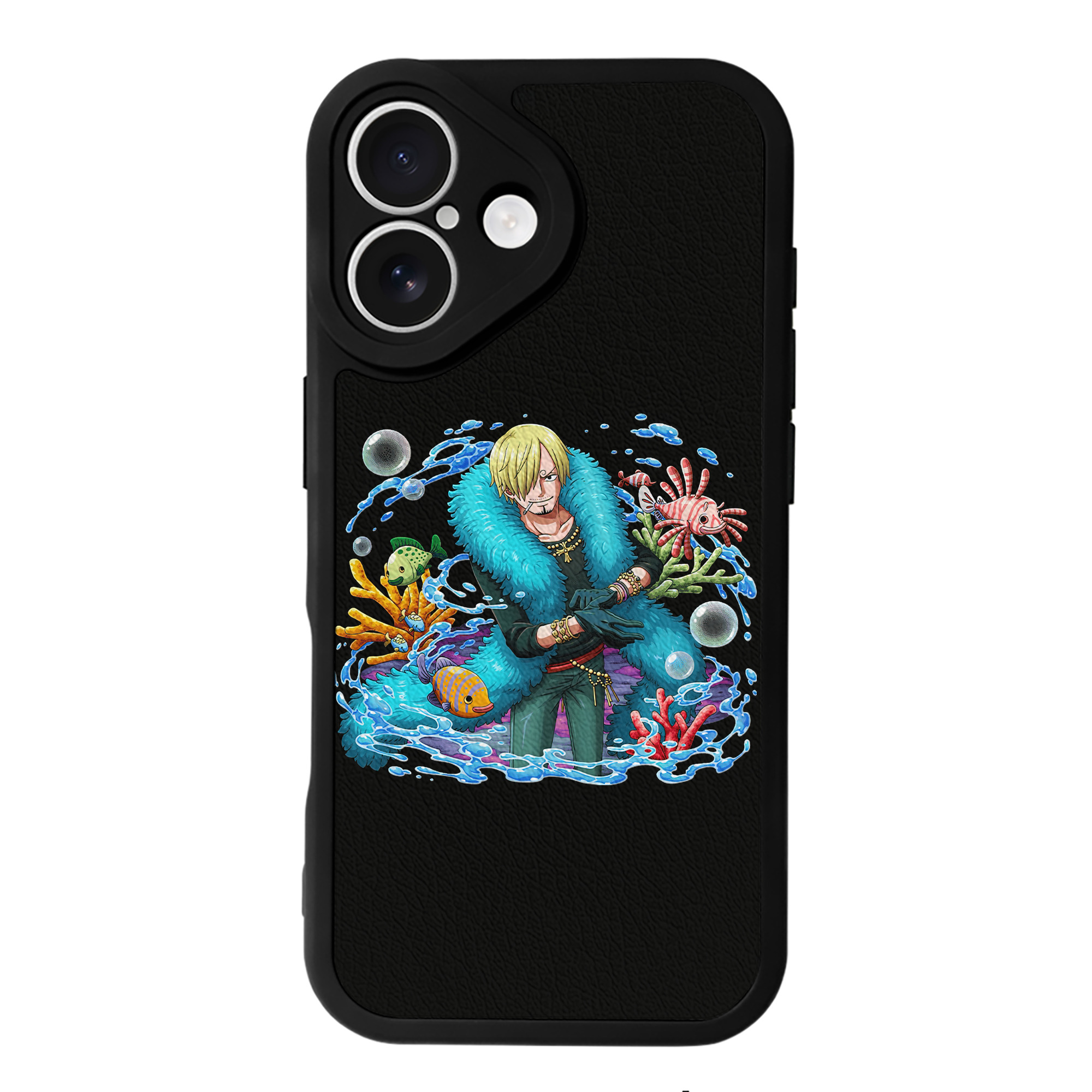 （画像用） ワンピース サンジ ONE PIECE Sanji 【iPhone 16シリーズ対応】シリコンスマホケース（レザー調） 材質：シリコン